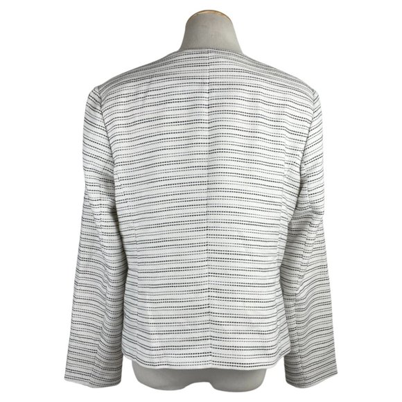 Halogen Jacket Size Large NEW White/Black Striped Woven Blazer - Picture 3 of 5